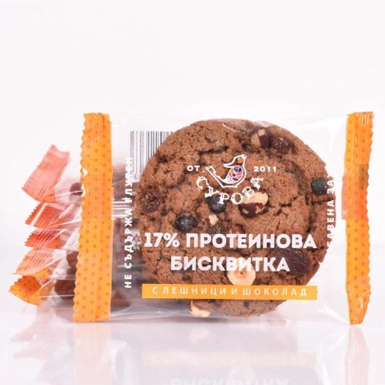 Протеинова бисквитка с шоколад и лешници Сурова 10 x 40 гр