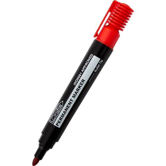 Перманентен маркер Grafos Basic объл червен х 12 бр