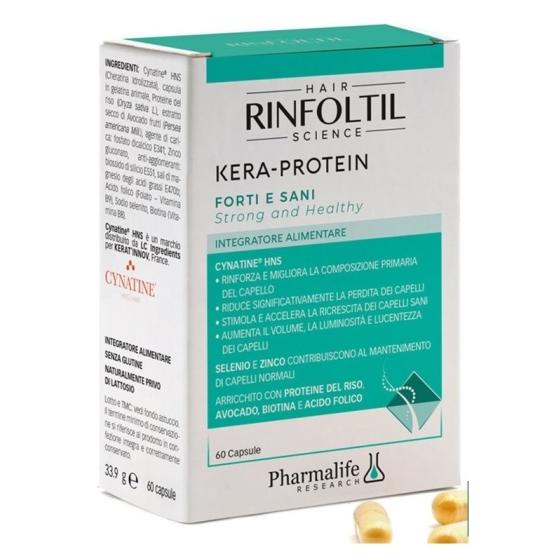 Хранителна добавка за здрава и силна коса, с хидролизиран кератин и оризов протеин 60 капсули